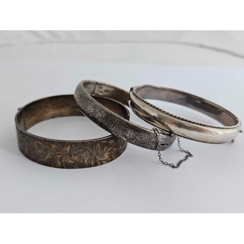 116 - 3 Heavy Guage Silver Bangles