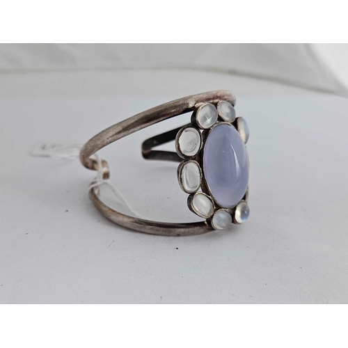 419 - Silver Moonstone Bangle