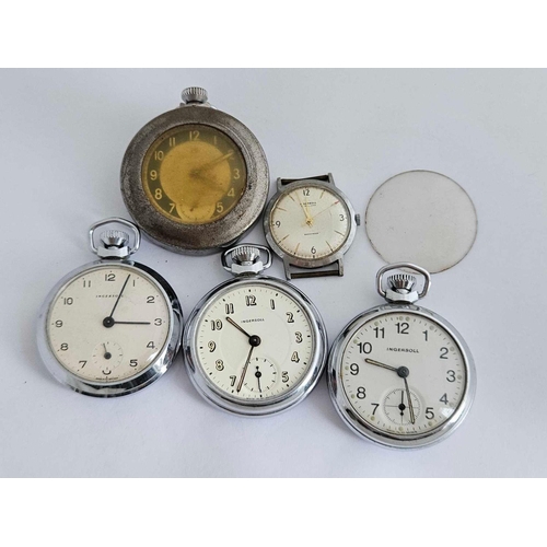 715 - Five INGERSOLL pocket and wrist watches