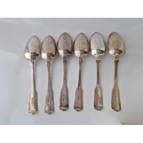 1099 - Set of six Georgian Scottish table spoons Edinburgh 1827. 433gms