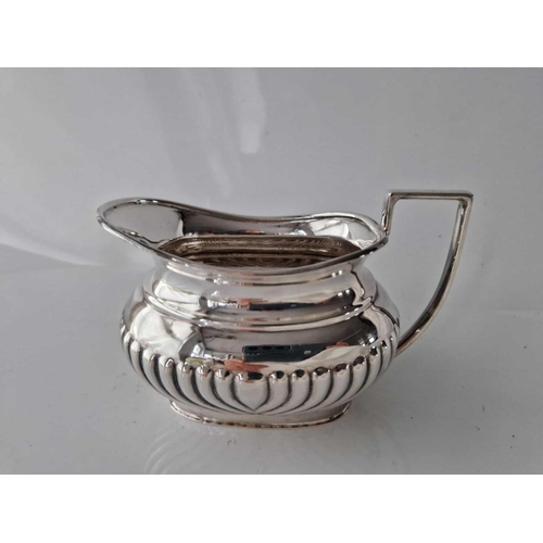 1108 - A Good Four Piece Tea and Coffer Service with Half Luted Bodies Sheffield 1940 2100g all in