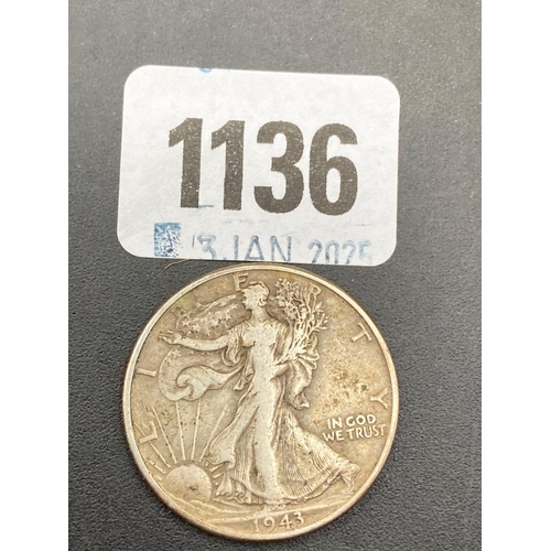 1136 - USA half dollar 1943