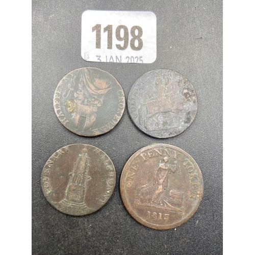 1198 - Coventry half penny token 1794, Sheffield penny token 1813 & 2 others