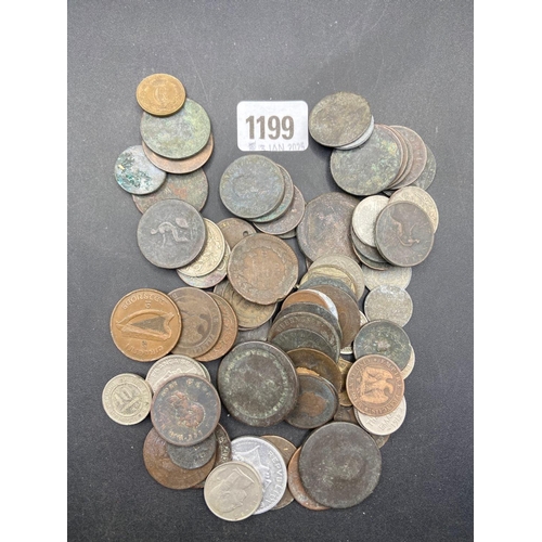 1199 - A mixed bag of mainly 19th Century foreign copper coinage