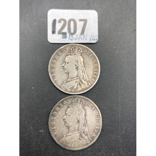 1207 - Victoria half crown 1892 (2)