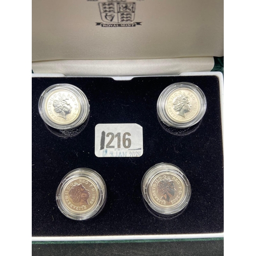 1216 - Frosted proof silver �1 coins (4)