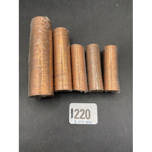 1220 - Mint Rolls of Coins 2p a1p and 1/2 p 1971