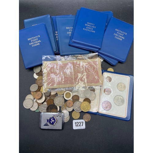 1227 - British First Decimal Sets and other coins