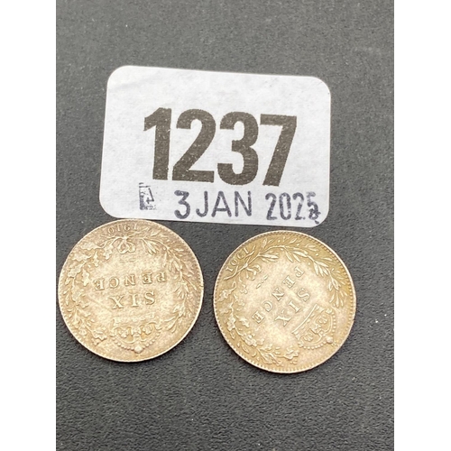 1237 - Sixpence 1901 and 1910 EF or better