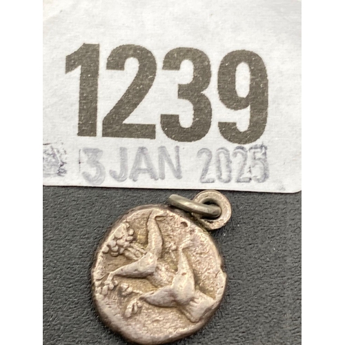 1239 - Mounted Ancient Greek Silver coin