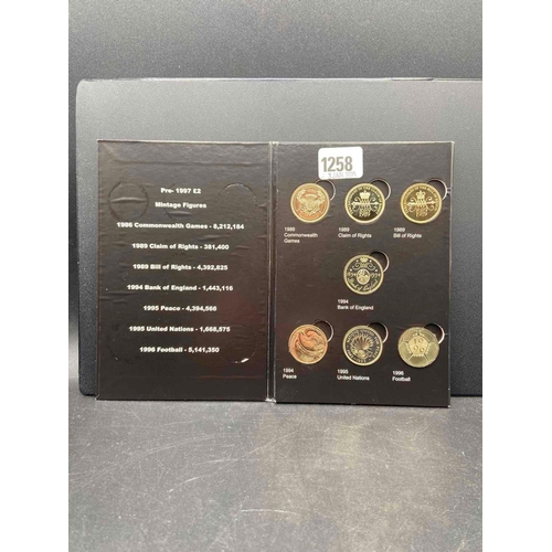 1258 - 1986 to 1999 Proof Two pound set including Rare claim of rights