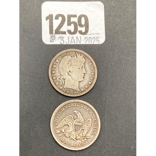 1259 - USA Quarters 1857 O and 1893 O