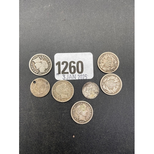 1260 - USA early silver Dimes 1875 1888 etc