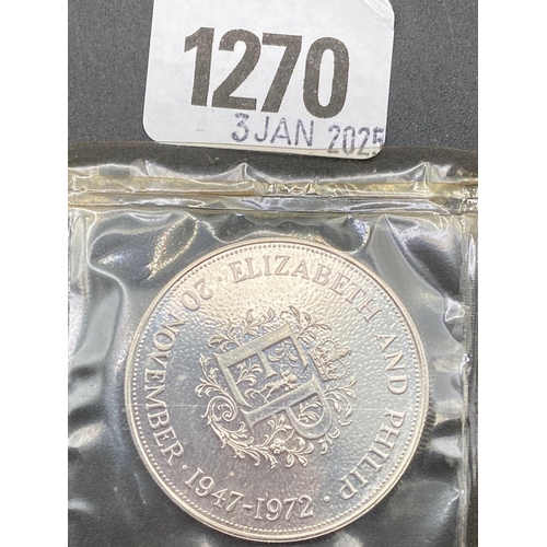 1270 - UK proof silver crown1972