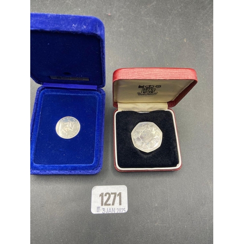 1271 - IOM proof �1 coin + proof 50p