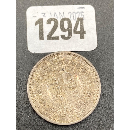 1294 - Half crown 1887 better grade