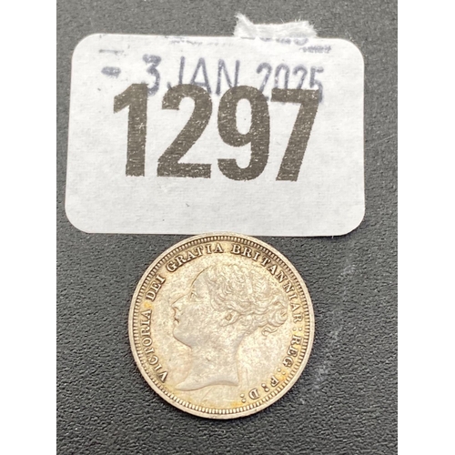 1297 - YH sixpence 1887