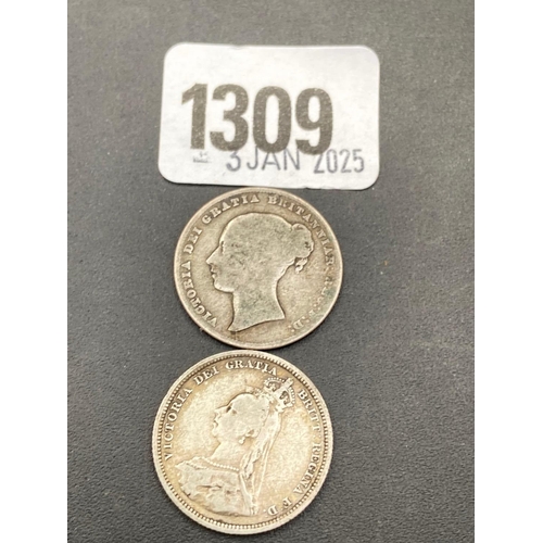 1309 - Shillings 1860 + 1887