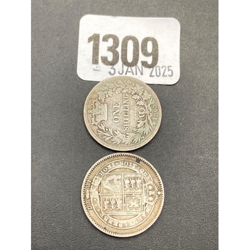 1309 - Shillings 1860 + 1887