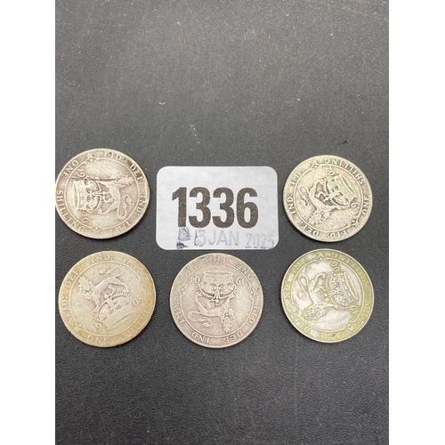 1336 - Edward VII Shillings x 5