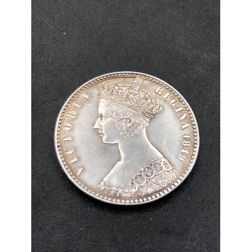 1350 - Victoria Godless florin 1849, high grade