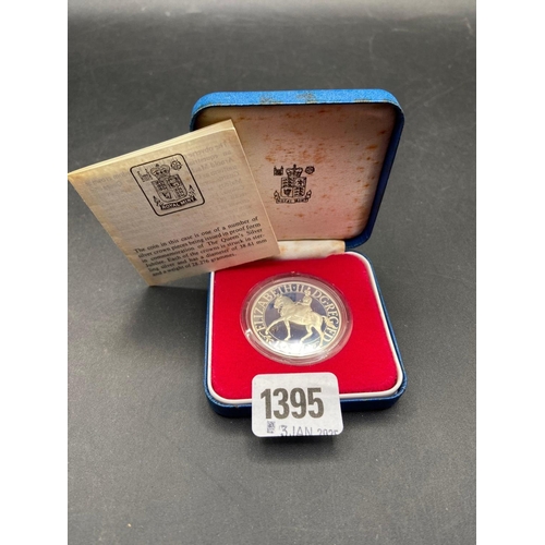 1395 - Elizabeth II silver proof crown boxed & COA 1977