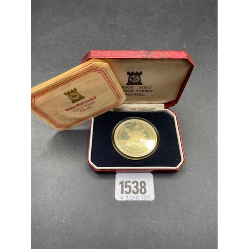 1538 - Boxed .925 proof silver  Isle of Man crown 1978