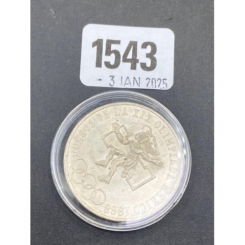 1543 - Silver crown Mexico 25 Pesos 1968 .720