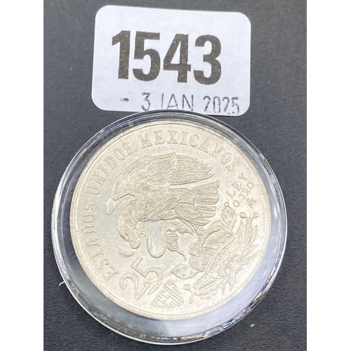 1543 - Silver crown Mexico 25 Pesos 1968 .720