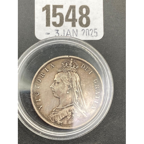 1548 - Victorian half crown 1887 high grade (2nd portrait)