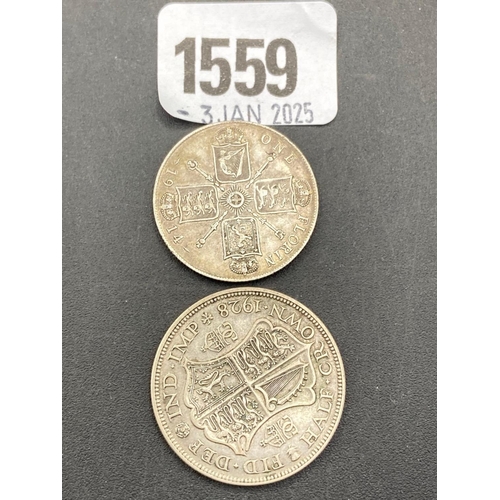 1559 - Florin 1914 + half crown 1928