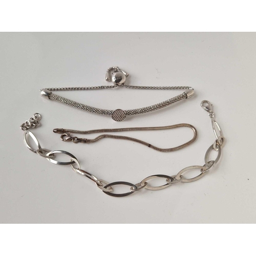 183 - Three silver bracelets 21 gms