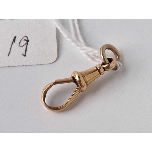 19 - A antique swivel dog clip 15ct gold 2.6 gms