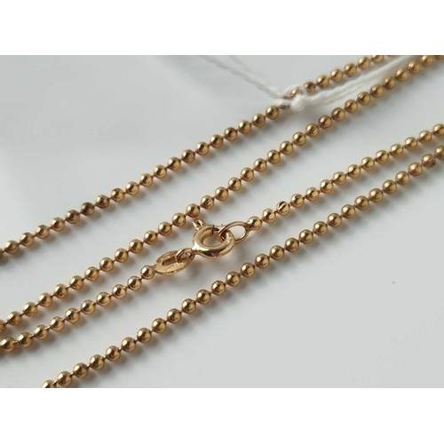 191 - A ball link neck chain 9ct 15 inch 5.1 gms