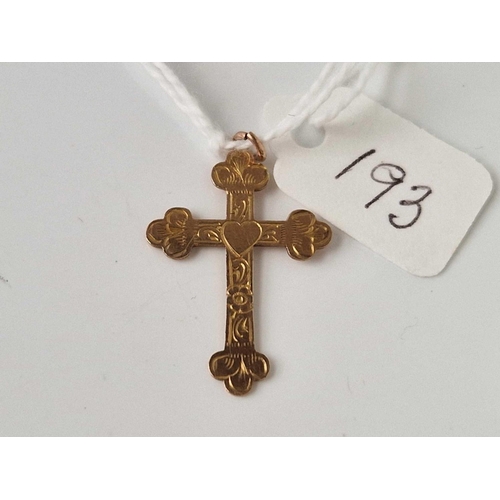 193 - A fancy cross 9ct