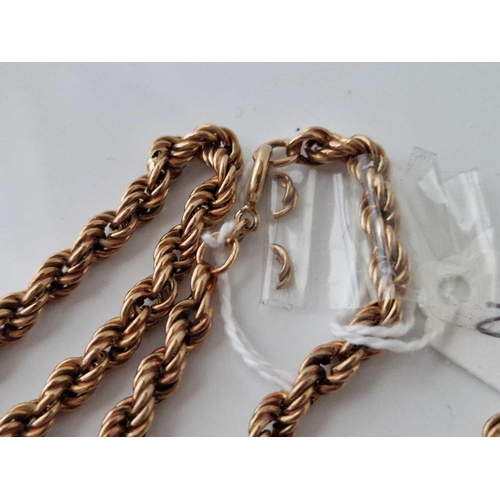 204 - A rope twist necklace 9ct AF 24 inch 20.6 gms