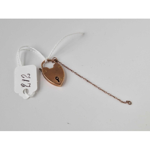 212 - A antique rose gold padlock clasp 9ct 2.7 gms