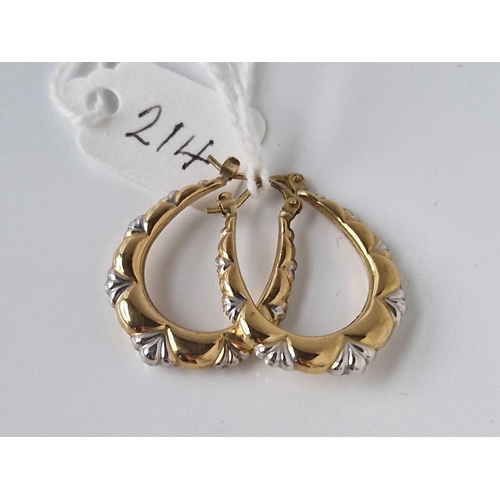 214 - A pair of hoop earrings 9ct 1.4 gms