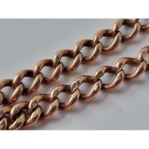 218 - A ANTIQUE DOUBLE ALBERT WATCH CHAIN 9CT 16 INCH 31.2 GMS