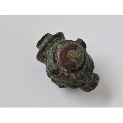 239 - Antique bronze terminal, possibly a tap from a wine cistern, modelled as a leopards head