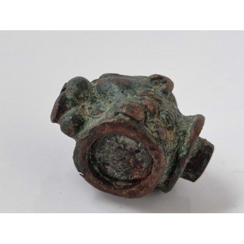 239 - Antique bronze terminal, possibly a tap from a wine cistern, modelled as a leopards head