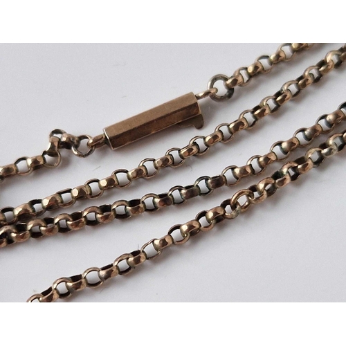 296 - A gold belcher link neck chain with cylinder clasp 16 inch 3.4 gms