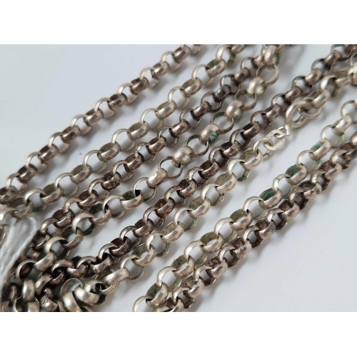 313 - Two silver belcher link neck chains