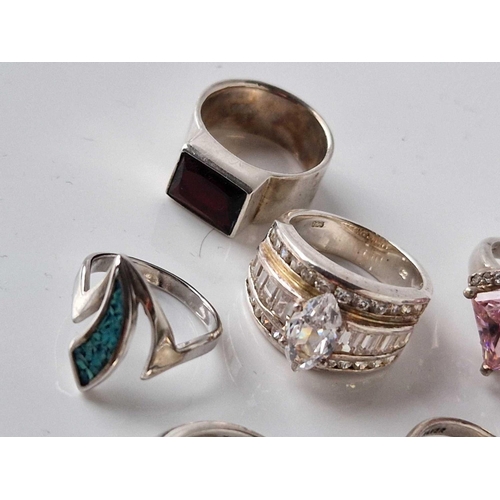 317 - Ten assorted silver rings 60 gms