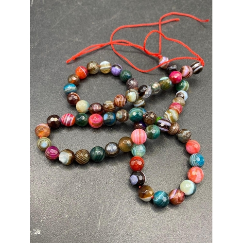 342 - A multi gem multi and coloured faceted round bead necklace 14