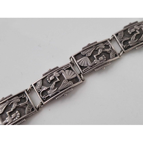 355 - A art nouveau silver bracelet 7 inch