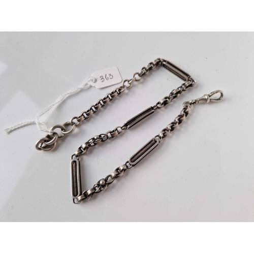 363 - A antique fancy silver albert chain 14 inch