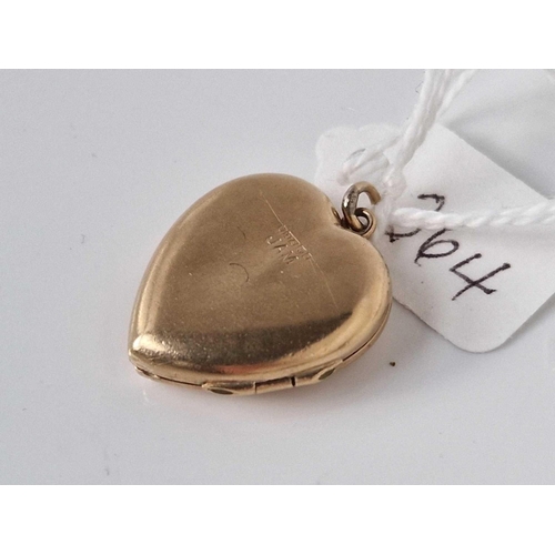 364 - A heart locket pendant 9ct 3.9 gms