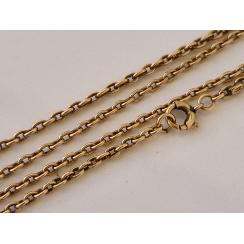 373 - A ANTIQUE NECK CHAIN 12CT GOLD 19 INCH 5.8 GMS