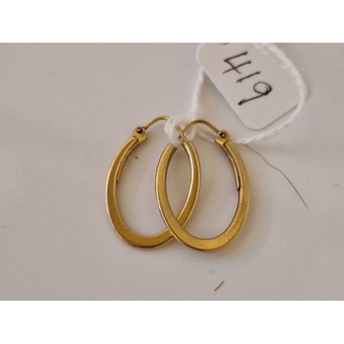 419 - A pair of hoop earrings 9ct 1.8 gms